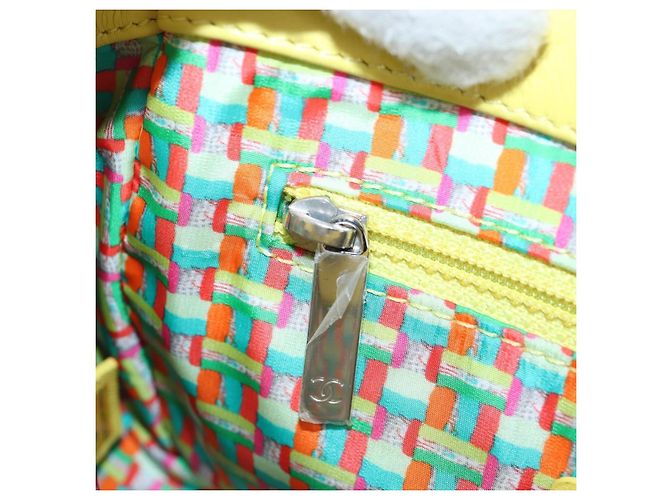 Borsa a tracolla CHANEL Matelasse 20 in pelle gialla con catena e CC argento Auth 195108M Giallo - vista 26