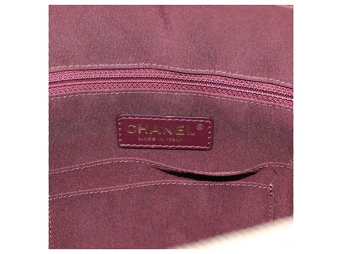 Borsa a tracolla con catena CHANEL V Stitch in pelle d'agnello Beige Gold CC Auth ka5675V D'oro - vista 18