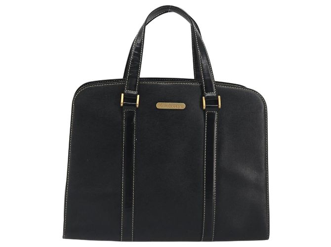 Borsa a mano Burberrys in pelle nera e oro Auth 194380 Nero D'oro - vista 13