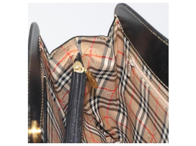 Borsa a mano Burberrys in pelle nera e oro Auth 194380 Nero D'oro - vista 18