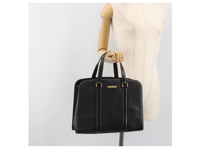 Borsa a mano Burberrys in pelle nera e oro Auth 194380 Nero D'oro - vista 25