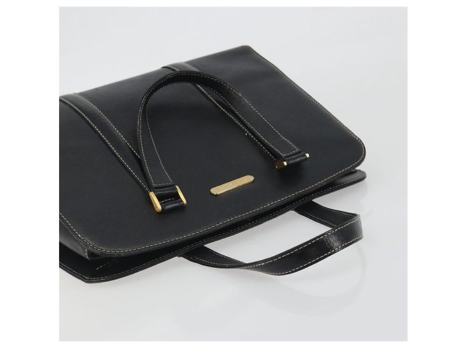 Borsa a mano Burberrys in pelle nera e oro Auth 194380 Nero D'oro - vista 6
