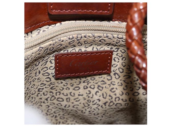 CARTIER Rucksack Lackleder Braun Silber Auth bs36391 - Ansicht 18