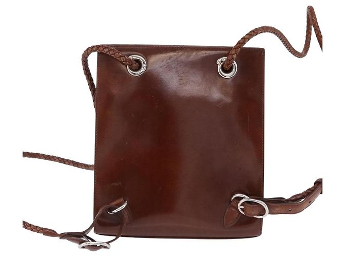 CARTIER Rucksack Lackleder Braun Silber Auth bs36391 - Ansicht 2