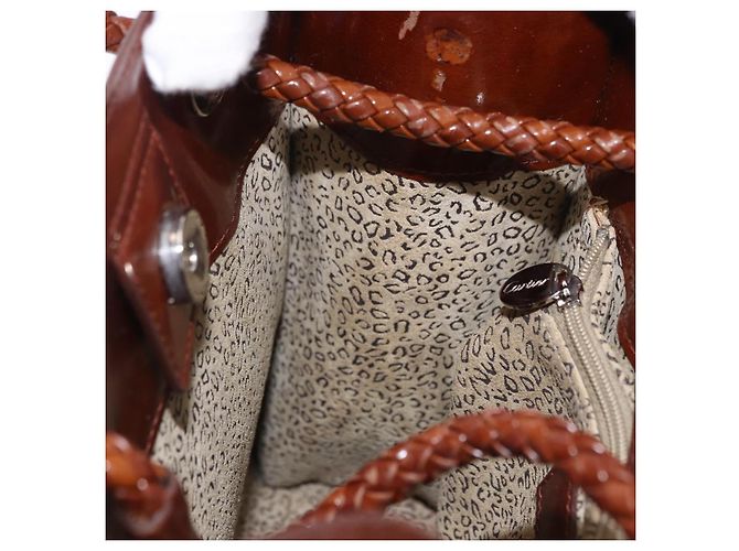 CARTIER Rucksack Lackleder Braun Silber Auth bs36391 - Ansicht 20