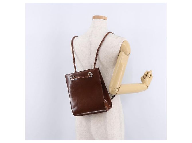 CARTIER Rucksack Lackleder Braun Silber Auth bs36391 - Ansicht 23