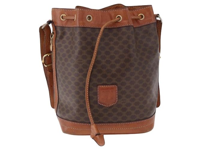 16 Céline Borsa a tracolla CELINE Macadam PVC Pelle Marrone Tono Oro Auth 195775 - vista 13