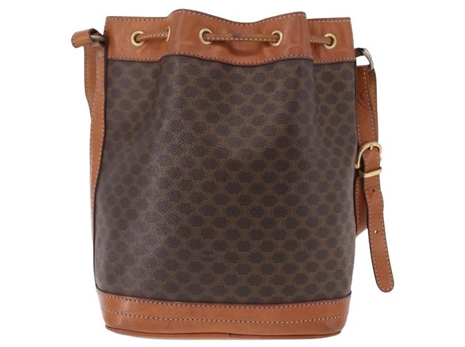 16 Céline Borsa a tracolla CELINE Macadam PVC Pelle Marrone Tono Oro Auth 195775 - vista 2