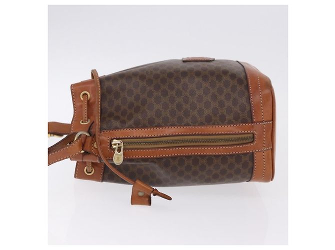 16 Céline Borsa a tracolla CELINE Macadam PVC Pelle Marrone Tono Oro Auth 195775 - vista 4