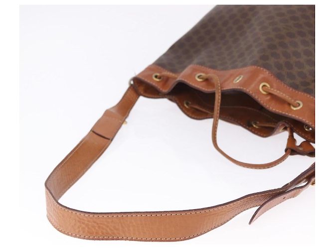 16 Céline Borsa a tracolla CELINE Macadam PVC Pelle Marrone Tono Oro Auth 195775 - vista 8