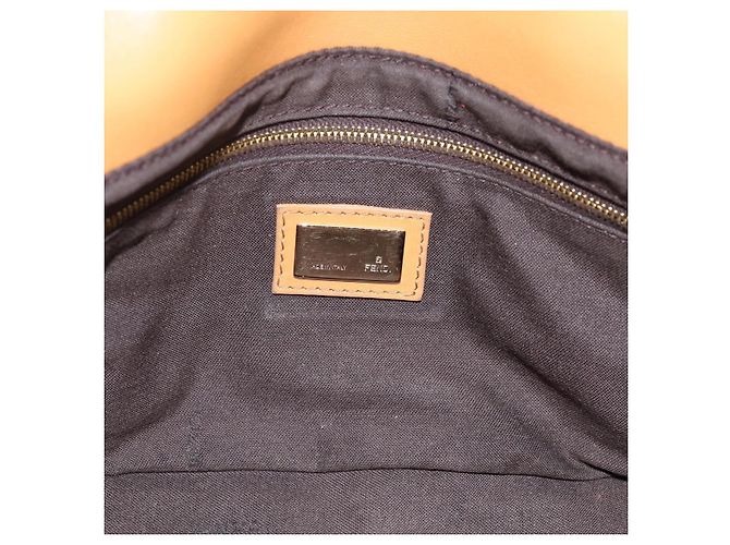 Borsa a tracolla con catena FENDI Zucca Canvas Nero e Marrone Auth 195522V - vista 18