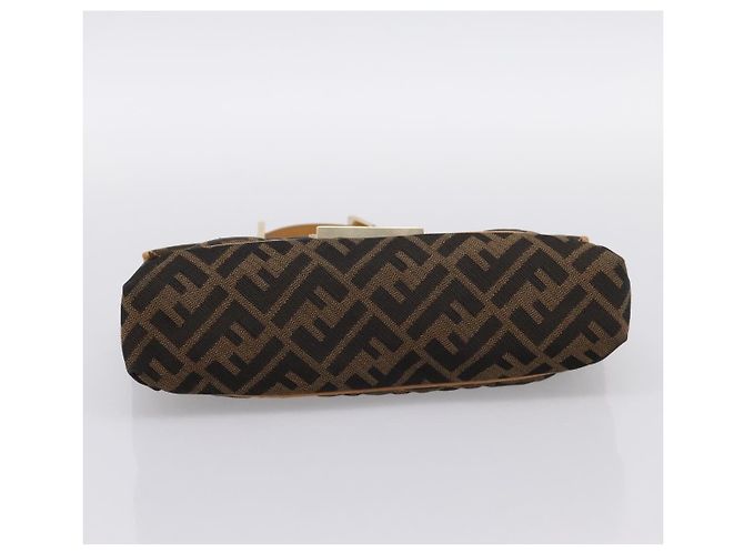 Borsa a tracolla con catena FENDI Zucca Canvas Nero e Marrone Auth 195522V - vista 5