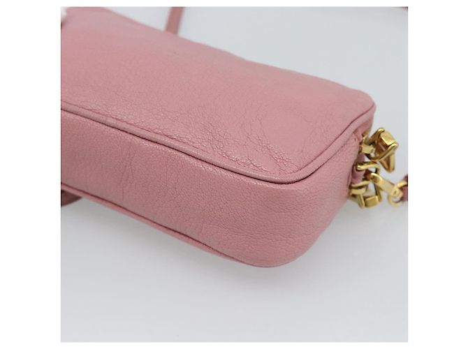 Borsa a tracolla Miu Miu in pelle rosa tono oro Auth 196211 - vista 15