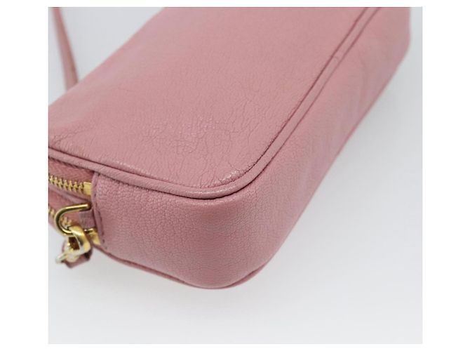 Borsa a tracolla Miu Miu in pelle rosa tono oro Auth 196211 - vista 16