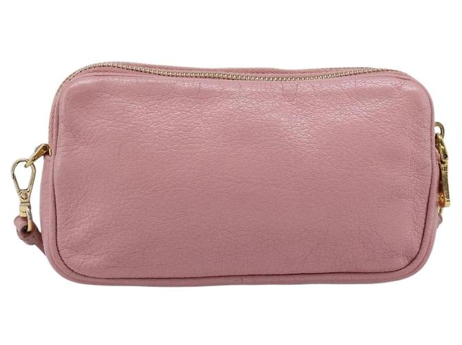 Borsa a tracolla Miu Miu in pelle rosa tono oro Auth 196211 - vista 2