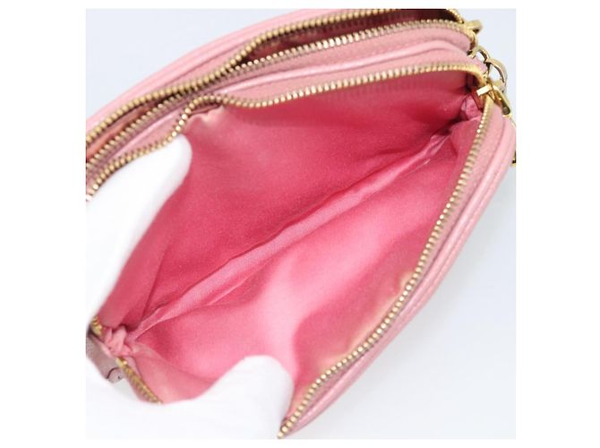 Borsa a tracolla Miu Miu in pelle rosa tono oro Auth 196211 - vista 21