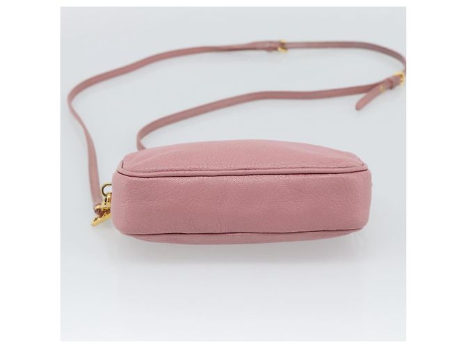 Borsa a tracolla Miu Miu in pelle rosa tono oro Auth 196211 - vista 5