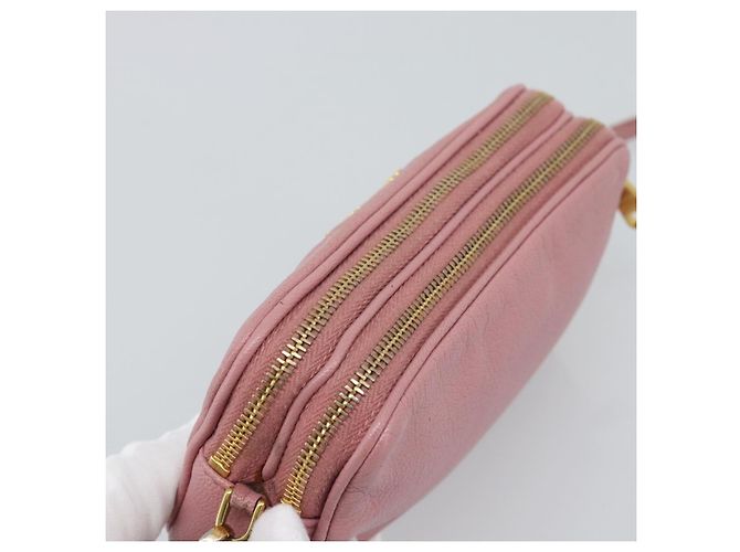 Borsa a tracolla Miu Miu in pelle rosa tono oro Auth 196211 - vista 6
