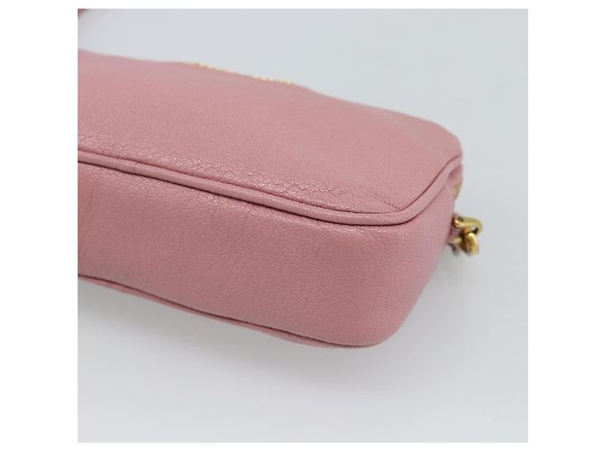 Borsa a tracolla Miu Miu in pelle rosa tono oro Auth 196211 - vista 9