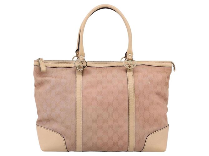 Borsa Tote GUCCI GG Canvas Rosa Tono Oro 257068 Auth BA14937 - vista 13
