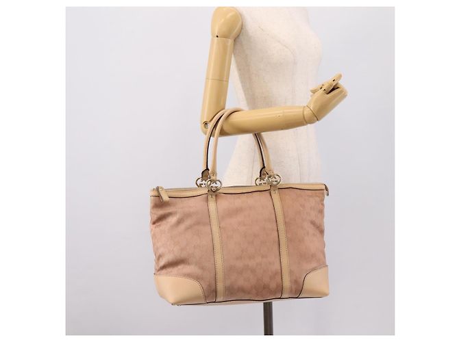 Borsa Tote GUCCI GG Canvas Rosa Tono Oro 257068 Auth BA14937 - vista 22