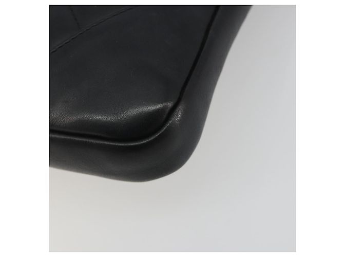 Borsa a tracolla CHANEL Cambon Line Matelasse in pelle nera con CC argento Auth 196024A Nero - Ansicht 15
