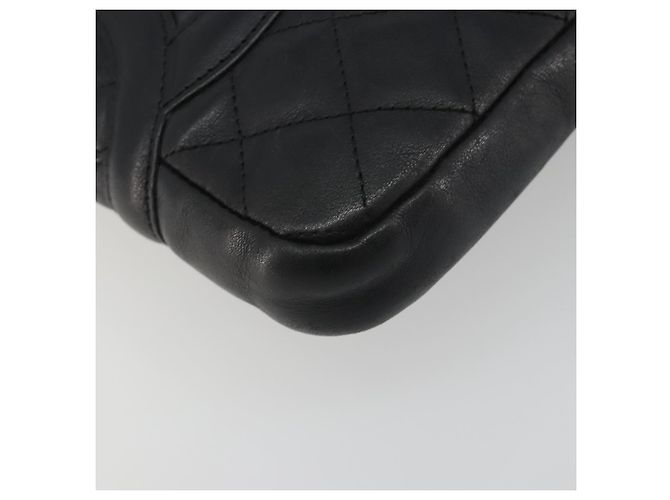 Borsa a tracolla CHANEL Cambon Line Matelasse in pelle nera con CC argento Auth 196024A Nero - Ansicht 16
