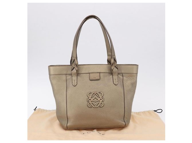 Borsa Tote LOEWE in pelle tono oro Auth 195777V - vista 12
