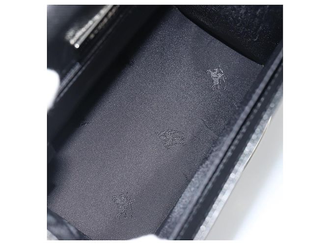 Borsa a Mano BURBERRY Pelle Nero Argento Auth 196118 - vista 11