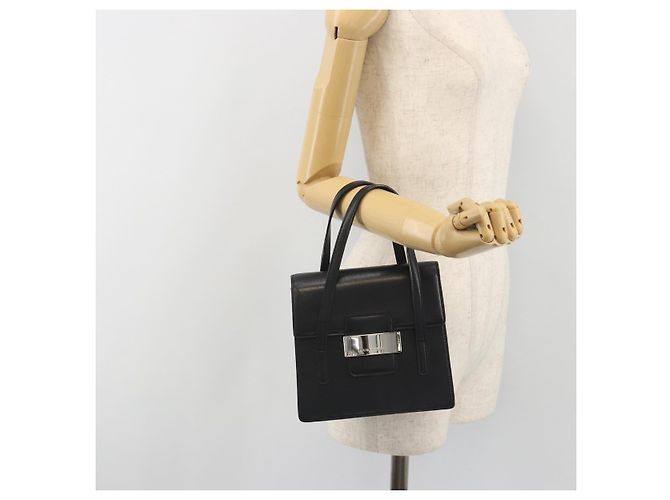 Borsa a Mano BURBERRY Pelle Nero Argento Auth 196118 - vista 23