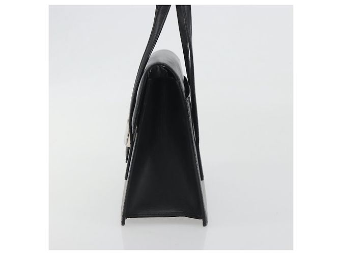 Borsa a Mano BURBERRY Pelle Nero Argento Auth 196118 - vista 3