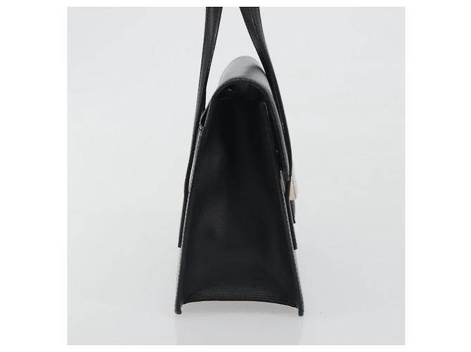 Borsa a Mano BURBERRY Pelle Nero Argento Auth 196118 - vista 4
