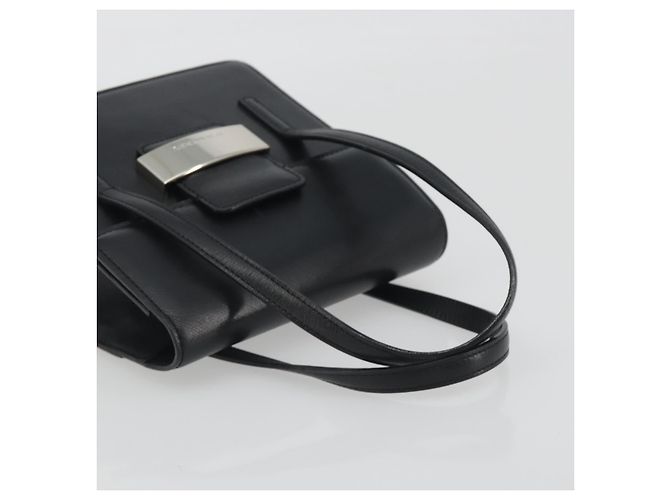 Borsa a Mano BURBERRY Pelle Nero Argento Auth 196118 - vista 7