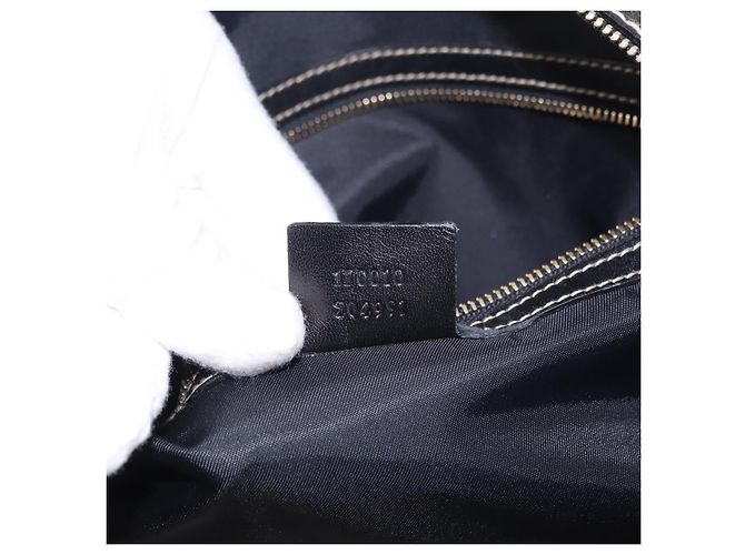GUCCI Interlocking Web Sherry Line Tasche aus Lackleder Schwarz 170010 Auth 196790V Golden - Ansicht 11