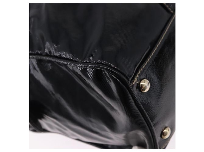GUCCI Interlocking Web Sherry Line Tasche aus Lackleder Schwarz 170010 Auth 196790V Golden - Ansicht 15