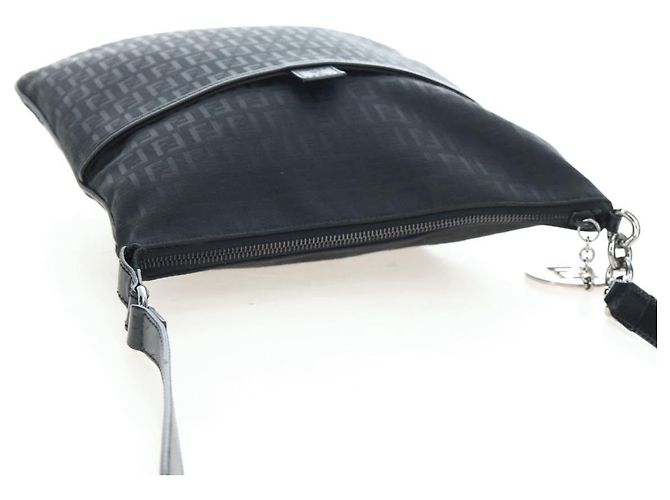 Borsa a tracolla FENDI Zucchino Canvas Nero Argento 8BT151 Auth 195776V - vista 6