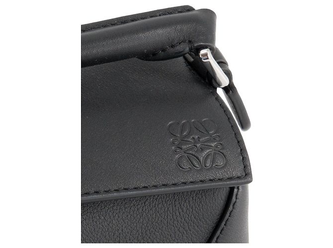 LOEWE - Borsa a tracolla Puzzle Mini Loewe in pelle grana grossa nera Nero - vista 5