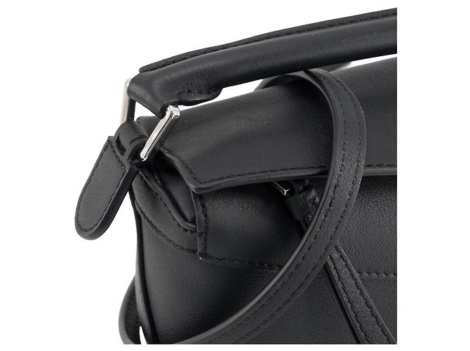 LOEWE - Borsa a tracolla Puzzle Mini Loewe in pelle grana grossa nera Nero - vista 6