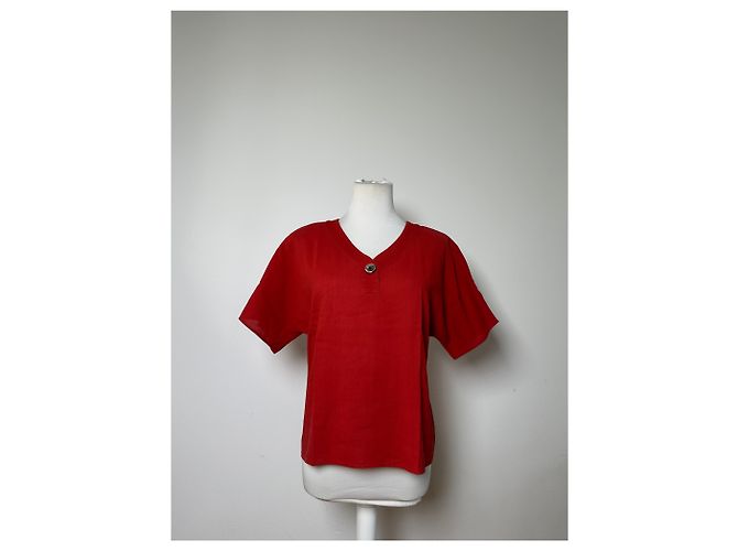 Chloé Top Vintage Chloe in misto cotone Rosso L - vista 13