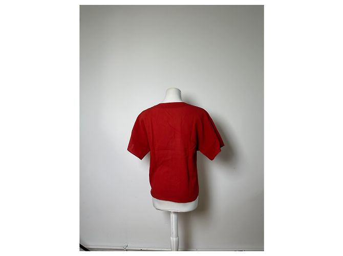 Chloé Top Vintage Chloe in misto cotone Rosso L - vista 14