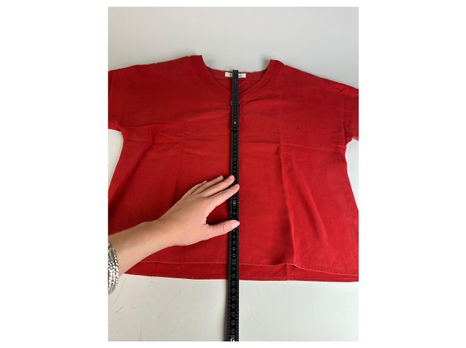 Chloé Top Vintage Chloe in misto cotone Rosso L - vista 6