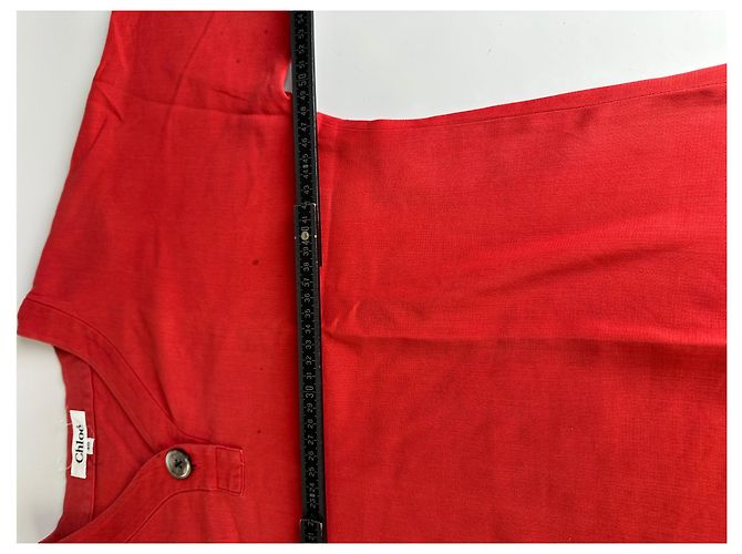 Chloé Top Vintage Chloe in misto cotone Rosso L - vista 7
