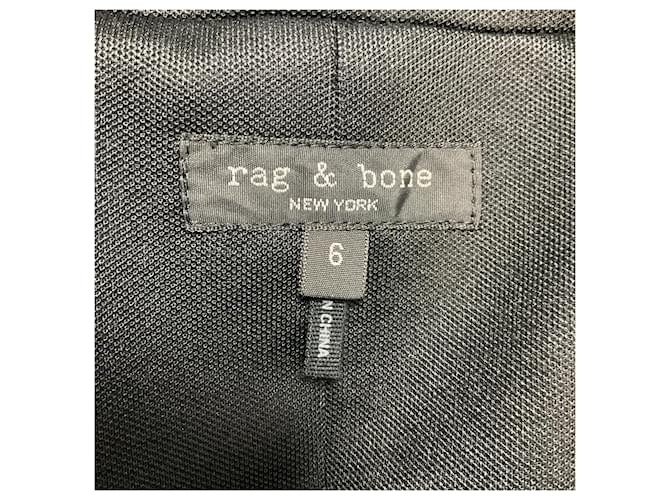 Rag & Bone Black Structured Button Front Three Pocket Jacket - view 4