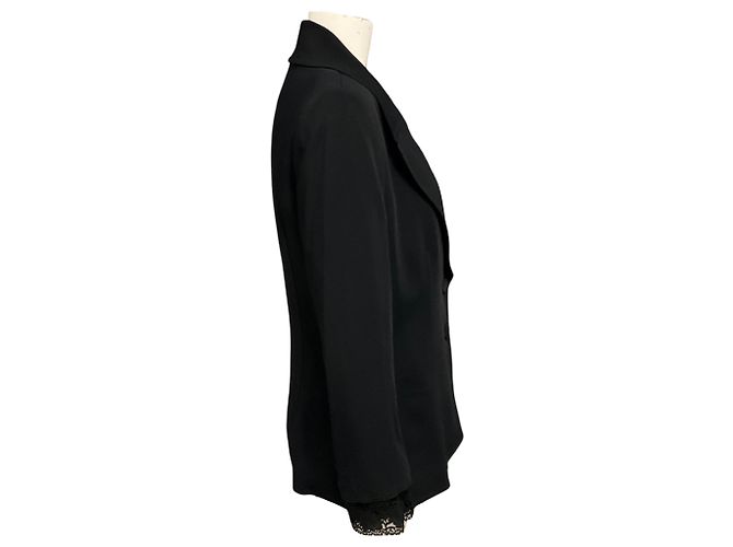 Blazer de dos botones con ribete de encaje negro Yigal Azrouel - vista 2