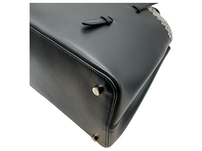 Tote in pelle nera con occhielli Alaïa Nero - vista 5