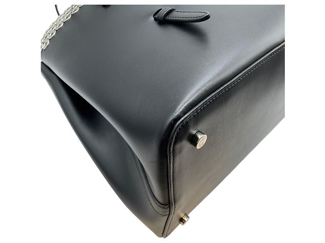 Tote in pelle nera con occhielli Alaïa Nero - vista 6