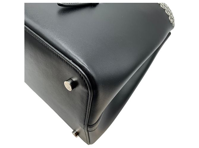 Tote in pelle nera con occhielli Alaïa Nero - vista 7