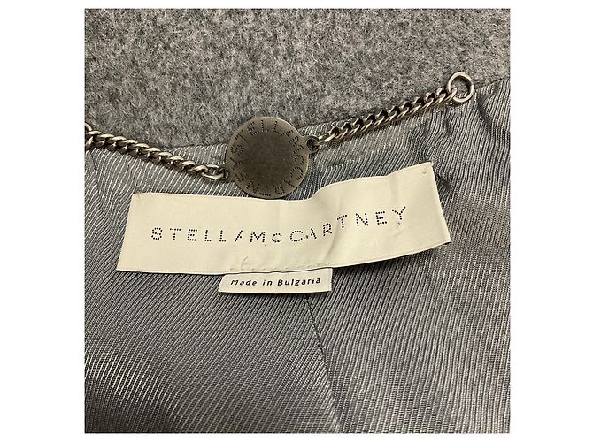 Stella Mc Cartney Stella McCartney Grey Zip Front Mid Length Wool Coat - view 4