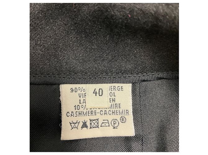 Hermès Gonna di lunghezza media Hermes in lana e cashmere nera Nero - vista 5