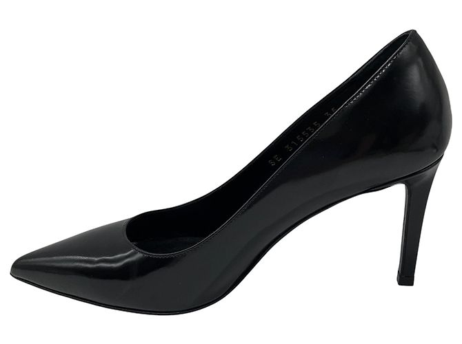 Décolleté Classic in Pelle con Punta Affusolata Saint Laurent Nero - vista 3